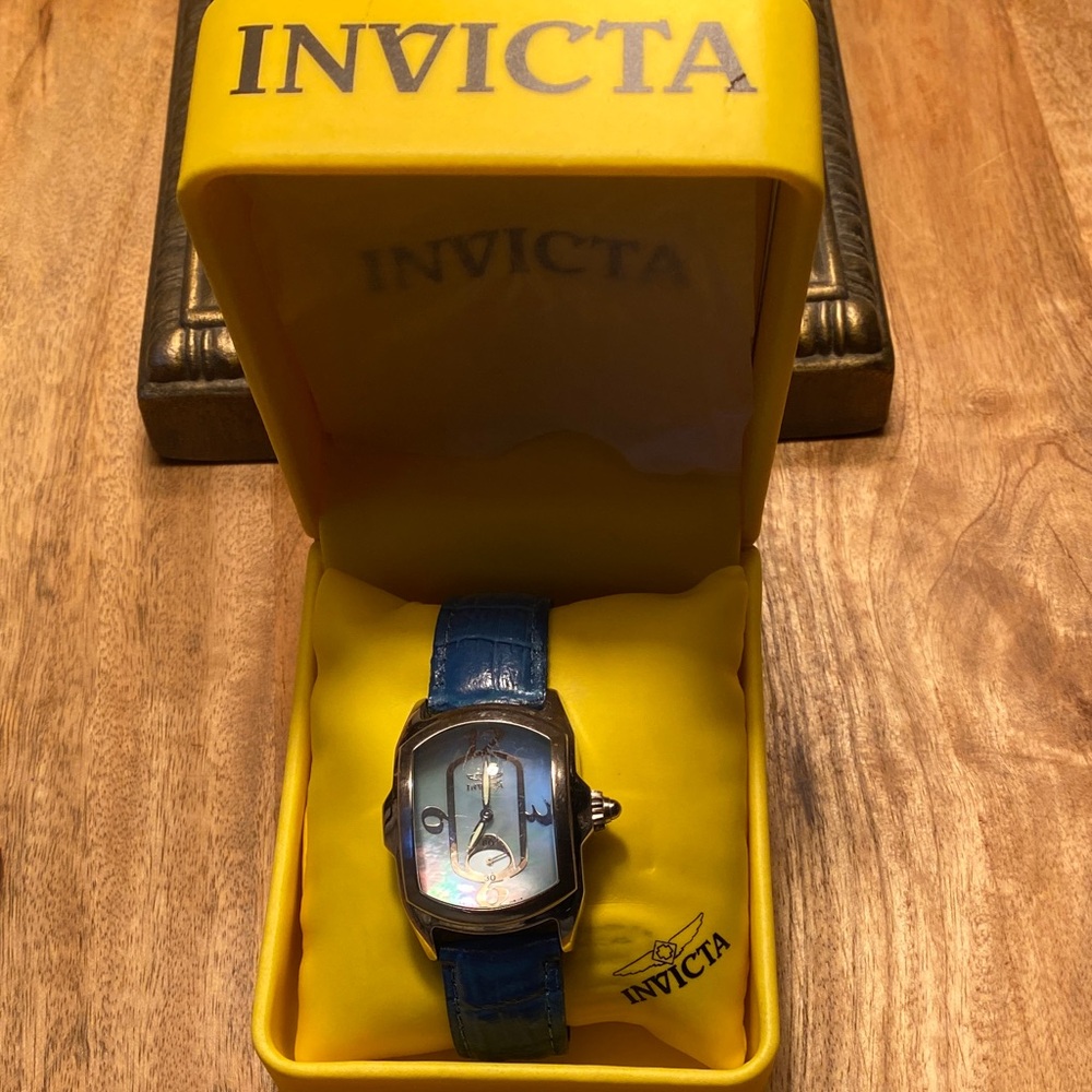 Invicta Lupah Blue Strap Silver Dial Watch